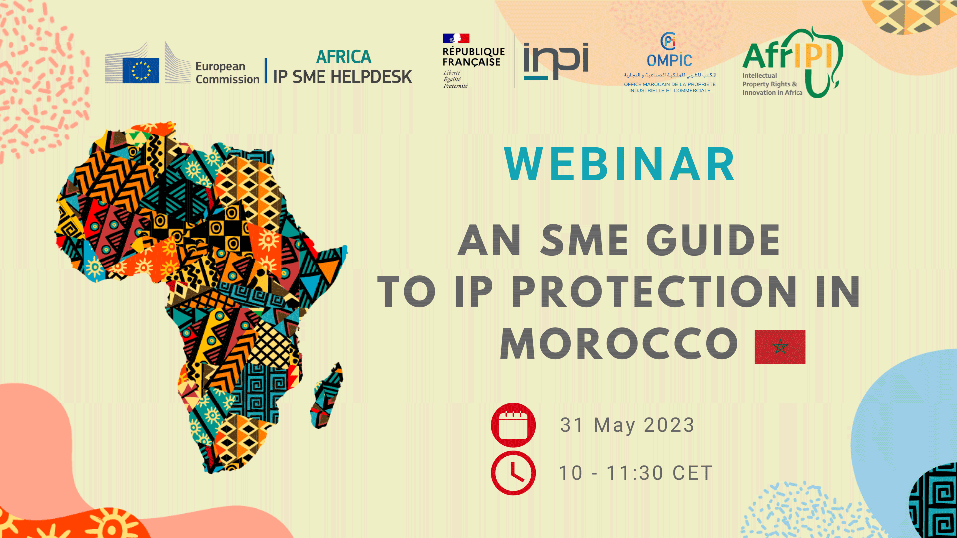 Webinar Morocco with logo and title for the event