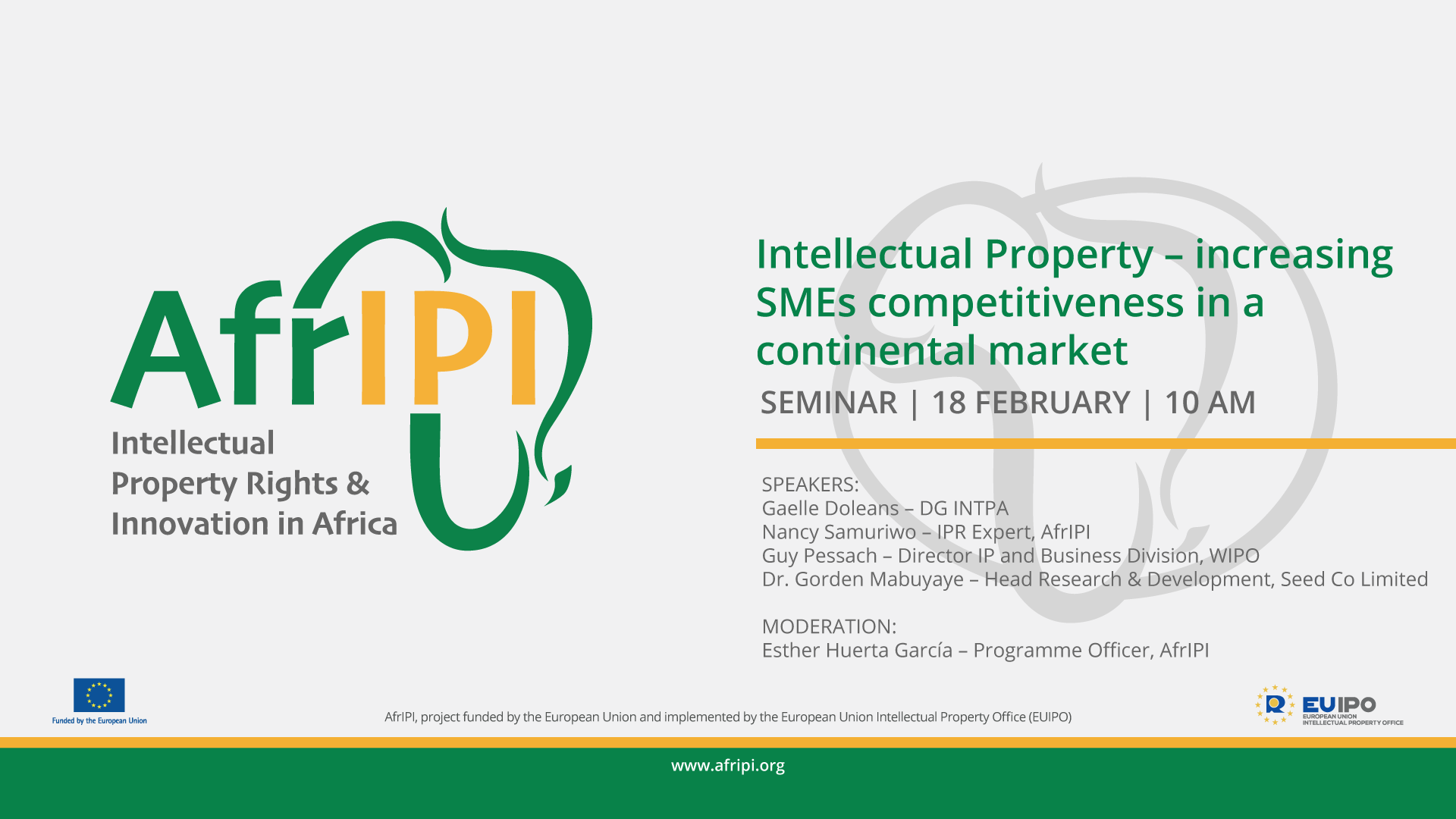 Afripi logo and title of the event