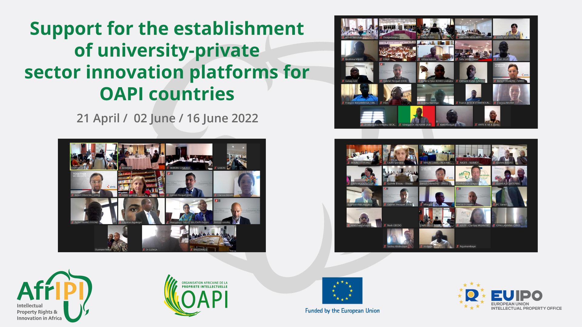 3 pc screens with the participants, title and logo added